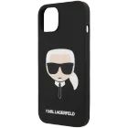 LAGERFELD Чехол Liquid silicone Karl's Head Чёрный для iPhone 13 mini — image №1