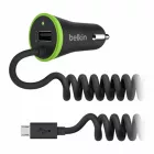 Adaptor auto BELKIN USB-A/Micro USB-B, 17 W, Black — image №1