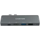 Хаб CANYON для MacBook 7в1: USB-C Power Delivery 100 Вт (CNS-TDS05B) — Изображение №1