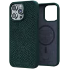 Protective Case NJORD Salmon Leather Magsafe with MagSafe Green for iPhone 15 Pro Max — Image №1