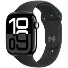 Apple Watch Series 10 GPS, 46мм, Оникс, Cпортивный ремешок чёрного цвета, M/L — Изображение №1