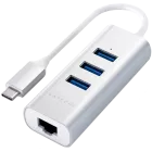 SATECHI  TYPE-C 2-IN-1 USB HUB WITH ETHERNET  Multiport Adapter  Ασημί — Εικών №1