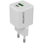 CANYON CU20AC Power Adapter 2*USB/USB-C, 20 W, White USB Type C, USB Type-A — Image №1