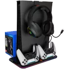 Підставка для PS5 Canyon CS-5 RGB з охолодженням і зарядкою для геймпадів Black — Зображення №1