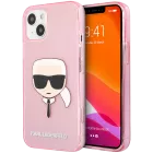 LAGERFELD Чехол Glitters Karl's head Розовый для iPhone 13 — image №1