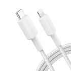 Καλώδιο USB-C σε Lightning ANKER, Πλεκτό, 0.9 μετρητής, Λευκό — Εικών №1