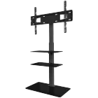 ONKRON Universal Floor TV Stand Glass Base and Shelves for 32"-65" TVs up to 30kg, Black VESA: 100x100 - 600x400 — Image №1