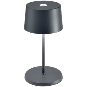 ZAFFERANO OLIVIA PRO MINI TABLE LAMP 110x220mm. MATT DARK GREY 2.2W LED 130-150lm. — Image №1