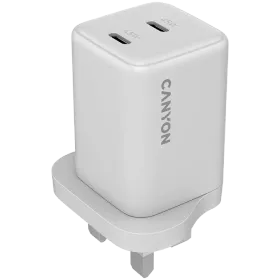 CANYON Power Adapter 3*USB/USB-C, 65 W, White 2*USB Type C, USB Type-A — Image №1