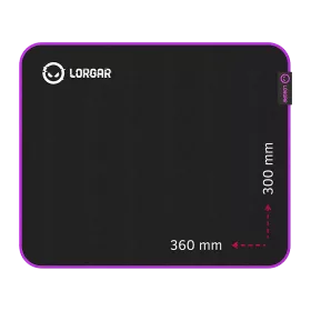 Gaming mouse pad LORGAR 360mm x 300mm x 3mm, Black/Purple — Image №1
