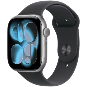 Apple Watch Series 11 GPS, 46mm, Space Grey Aluminium, Black Sport Band, M/L — Image №1
