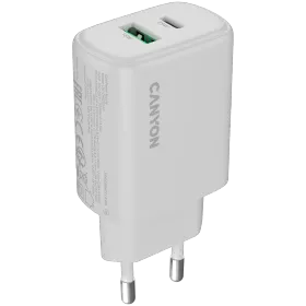 Power Adapter CANYON OnCharge 250 QC 2*USB/USB-C, 25 W — Image №1