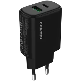 Power Adapter CANYON OnCharge 250 QC 2*USB/USB-C, 25 W — Image №1