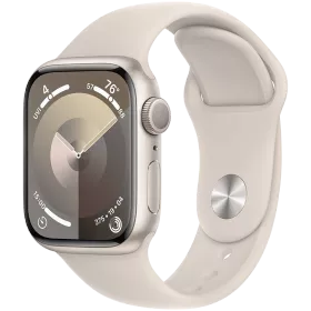 Apple Watch Series 9 GPS  Спортивный ремешок Starlight, S/M, 41мм, Starlight — Изображение №1