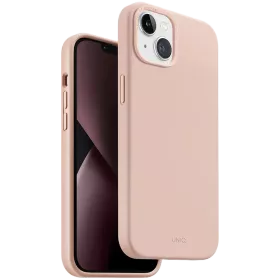 Чехол UNIQ Lino  Розовый для iPhone 14 Plus — Изображение №1