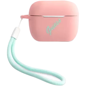 GUESS Чехол Silicone Script logo  Розовый/Зелёный — image №1