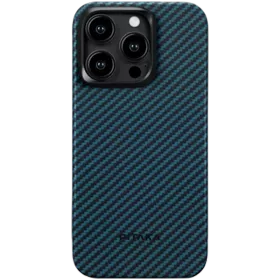 Case PITAKA MagEZ Case 4 with MagSafe Black/Blue Twill for iPhone 15 Pro — Image №1