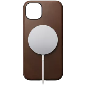 NOMAD Case Modern Leather Case with MagSafe, Rustic Brown for iPhone 13 — Image №1