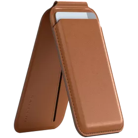 SATECHI Wallet Vegan-Leather Magnetic Wallet Stand , Brown — Image №1