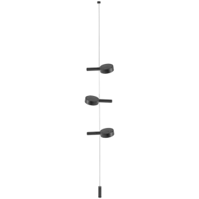 ZAFFERANO SUPER O SUSPENDED FLOOR LAMP 3 LIGHTS MATT BLACK 3x3.5W 27/31/40K-5Vdc — Image №1