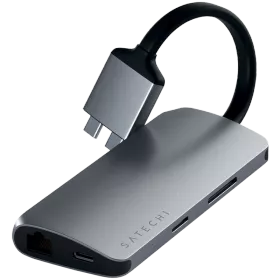 SATECHI  Type-C Dual Multimedia Adapter  Multiport Adapter  Space Gray — Image №1