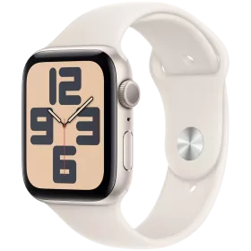Apple Watch SE GPS Gen.2 (2024), 44мм, Сияющая звезда, Спортивный ремешок цвета «сияющая звезда», M/L — Изображение №1