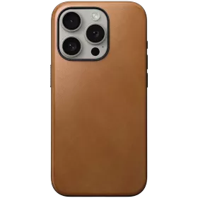 DECODED Case LEATHER CASE MAGSAFE with MagSafe, Tan for iPhone 15 — Image №1