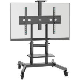 ONKRON Mobile TV Stand Rolling TV Cart for 50"-90" Screens up to 100 kg, Black VESA: 200x200 - 800x600 — Image №1