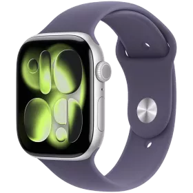 Apple Watch Series 11 GPS, 46mm, Silver Aluminium, Purple Fog Sport Band, S/M — Image №1