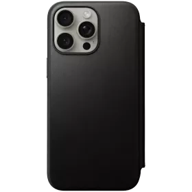 NOMAD Folio Case Modern Leather Folio with MagSafe, Black for iPhone 15 Pro Max — Image №1