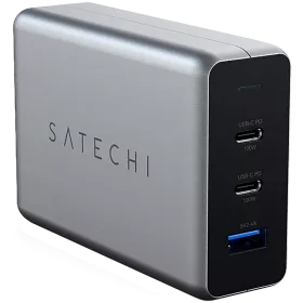 SATECHI Power Adapter 3*USB/USB-C, 100 W, Space Gray USB 3.0 (Type A), 2*USB Type C — Image №1