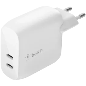 Сетевое зарядное устройство Belkin 40Вт 2хUSB-С PD White (WCB006VFWH) — Изображение №1