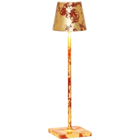 ZAFFERANO POLDINA PRO MICRO TABLE LAMP 70x275mm. CRACKLE GOLDEN LEAF-1.8W-DYNAMIC WHITE — Image №1