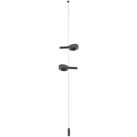 ZAFFERANO SUPER O SUSPENDED FLOOR LAMP 2 LIGHTS MATT BLACK 2x3.5W 27/31/40K-5Vdc — Image №1