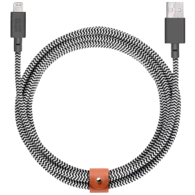 NATIVE UNION Кабель-переходник с USB на Lightning BELT 3, Зебра, 3м — image №1