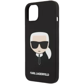 LAGERFELD Іс Liquid silicone Karl's Head Қара for iPhone 13 mini — image №1