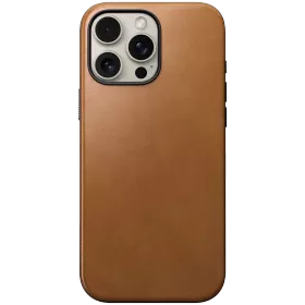 Чехол NOMAD Modern Leather с MagSafe English Tan для iPhone 16 Pro Max — Изображение №1