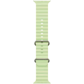 Apple 49mm Ocean Band - Natural Titanium Finish Band Ocean Band Neon Green for Apple Watch 44/45/46/49 mm — Image №1