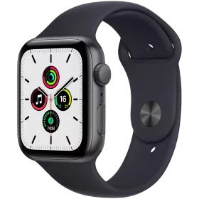 Apple Watch SE GPS, 44мм, Серый космос, Спортивный ремешок цвета «тёмная ночь» — image №1