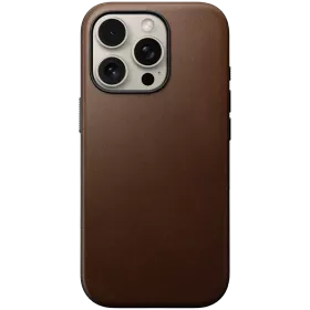 Чехол NOMAD Modern Leather с MagSafe Коричневый для iPhone 16 Pro — Изображение №1