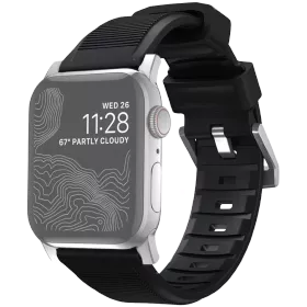 Band NOMAD Rugged Strap V.2 for Apple Watch 40/38 Black, Silver — Image №1