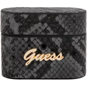 GUESS Чехол Python with metal logo Чёрный для AirPods Pro — image №1
