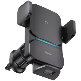 Car Cradle BASEUS Wisdom Auto Alignment Car Mount Wireless Charger QI 15W, Black — Image №1