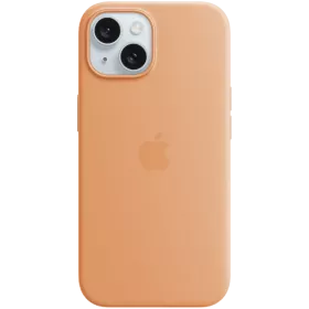 APPLE Case Silicone Case with MagSafe Orange Sorbet for iPhone 15 — Image №1