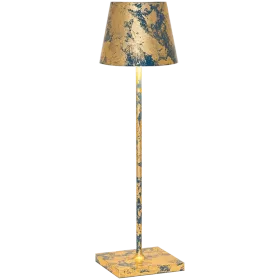 Настольная лампа ZAFFERANO POLDINA PRO 111x380 мм, Blue Capri Cracle Golden Leaf — Изображение №1