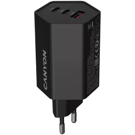 Адаптер питания CANYON Hexagon 65 3*USB/USB-C 2*USB Тип C, USB Тип A, 65 Вт — Изображение №1