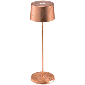 ZAFFERANO OLIVIA PRO TABLE LAMP 110x350mm. PAINTED COPPER LEAF 2.2W LED 150lm. — Image №1
