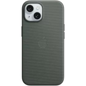 APPLE Чехол FineWoven Case с MagSafe Evergreen для iPhone 15 — Изображение №1