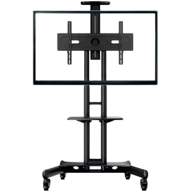 ONKRON Mobile TV Stand Rolling TV Cart for 40”-70" Screens up to 55,5 kg, Black VESA: 100x100 - 600x400 — Image №1