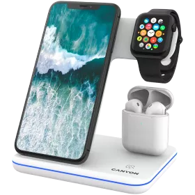 Wireless Charger CANYON WS-302, 15 W, White — Image №1